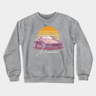 Mazda Miata / Retro Style Sunset Design Crewneck Sweatshirt